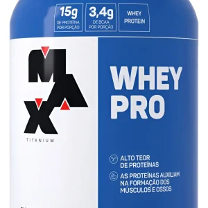 Suplemento Academia Whey Pro Max Titanium Concentrado Pote 1kg Sabor Chocolate